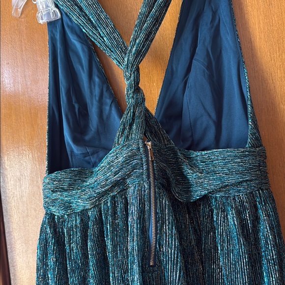 LULUS Ailey Teal Shimmer Dress - Picture 8 of 10